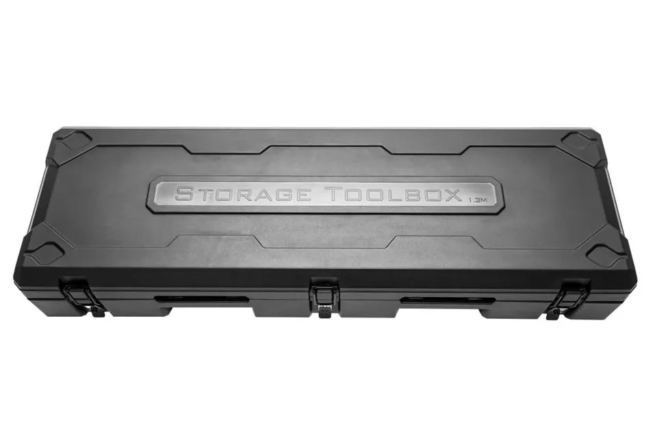 70 LITRE UNIVERSAL TOOL STORAGE CARGO BOX WITH BRAKETS ROOF RAILS RACK 130 CM